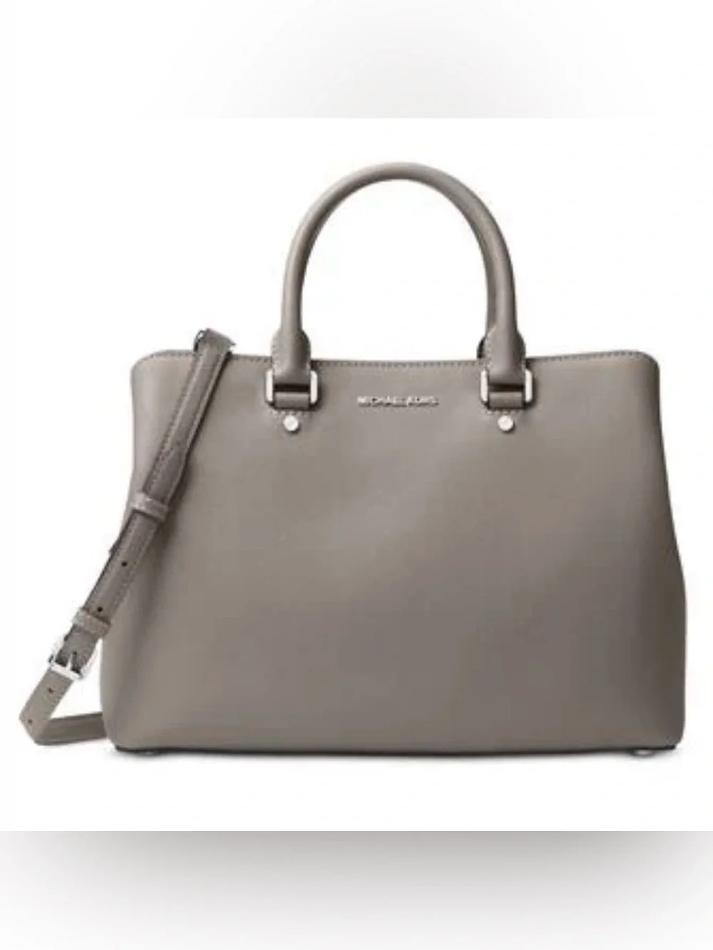 MICHAEL KORS GRAY SAVANNAH LARGE SATCHEL
